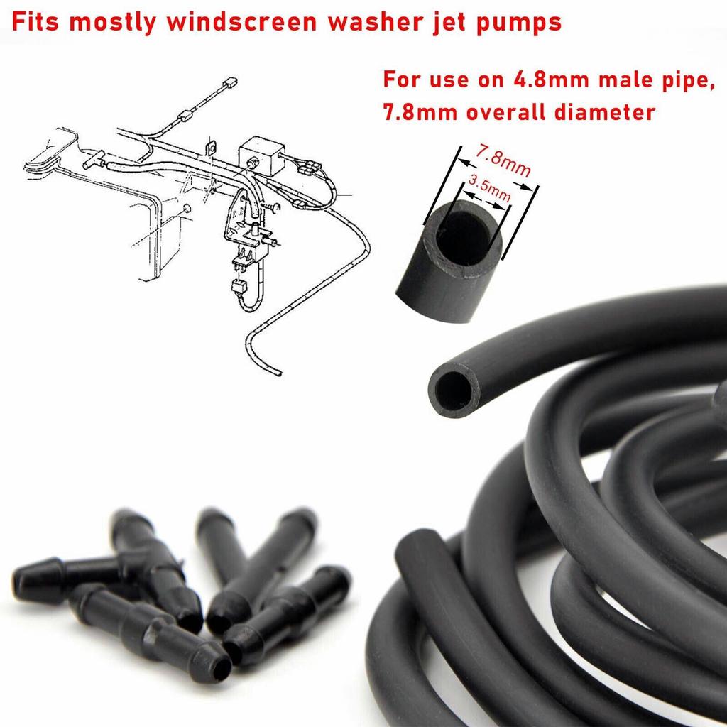 2M+18pcs Connectors Car Windscreen Wiper Washer Jet Tube Pipe Nozzle Pump Hose