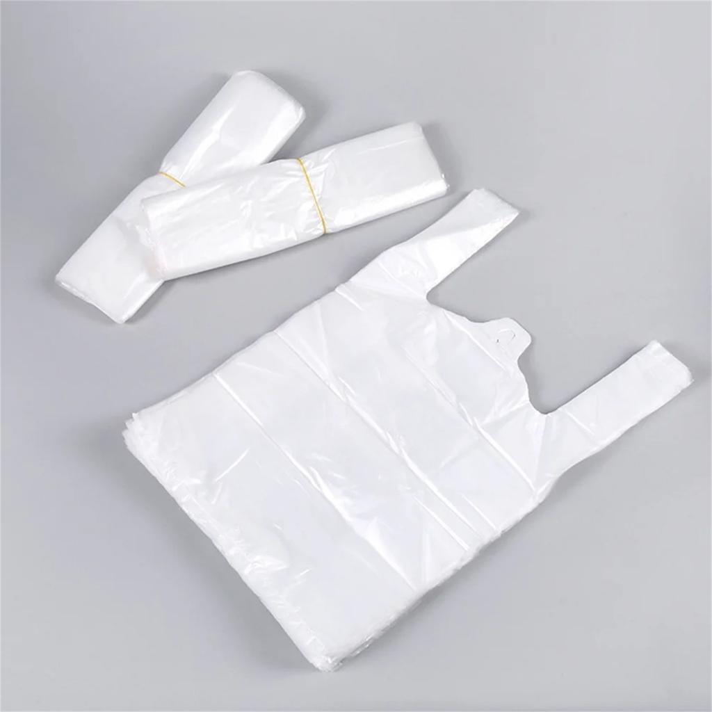 100pcs Food Grade Bag With Handle Food Packaging Bag For Supermarket Store Grocery ,20*30,