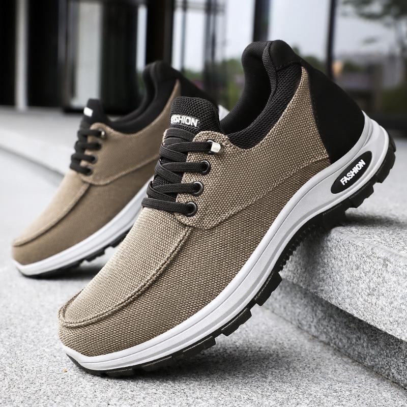 Shoes Men's Shoes New Summer Breathable Sports Shoes Shallow Mouth Thick Sole Men's Cloth Shoes Comfortable Running Shoes Soft Sole Single Shoes