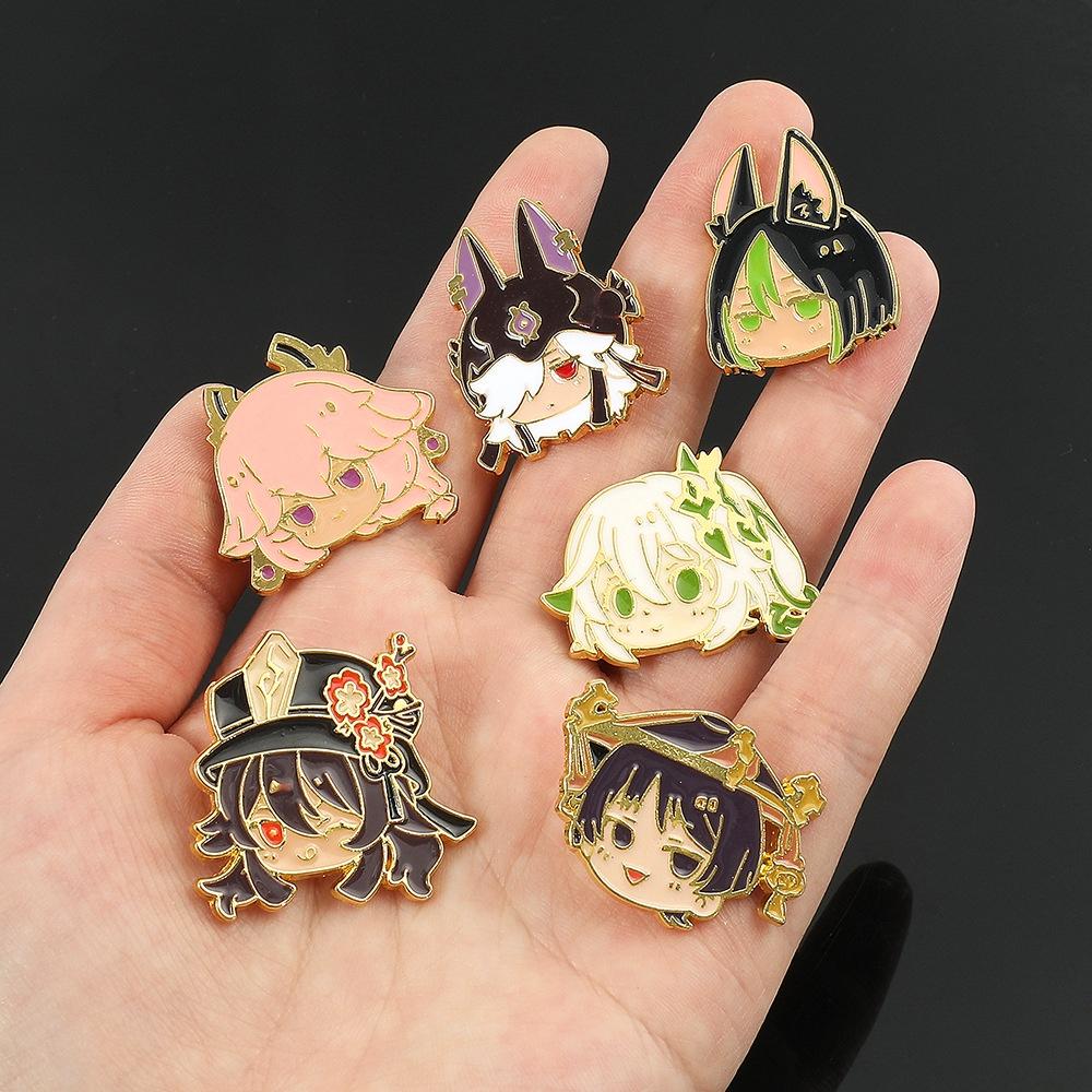 Original Fantasy Badge Walnut Lapel Pin Cartoon Character Alloy Brooch