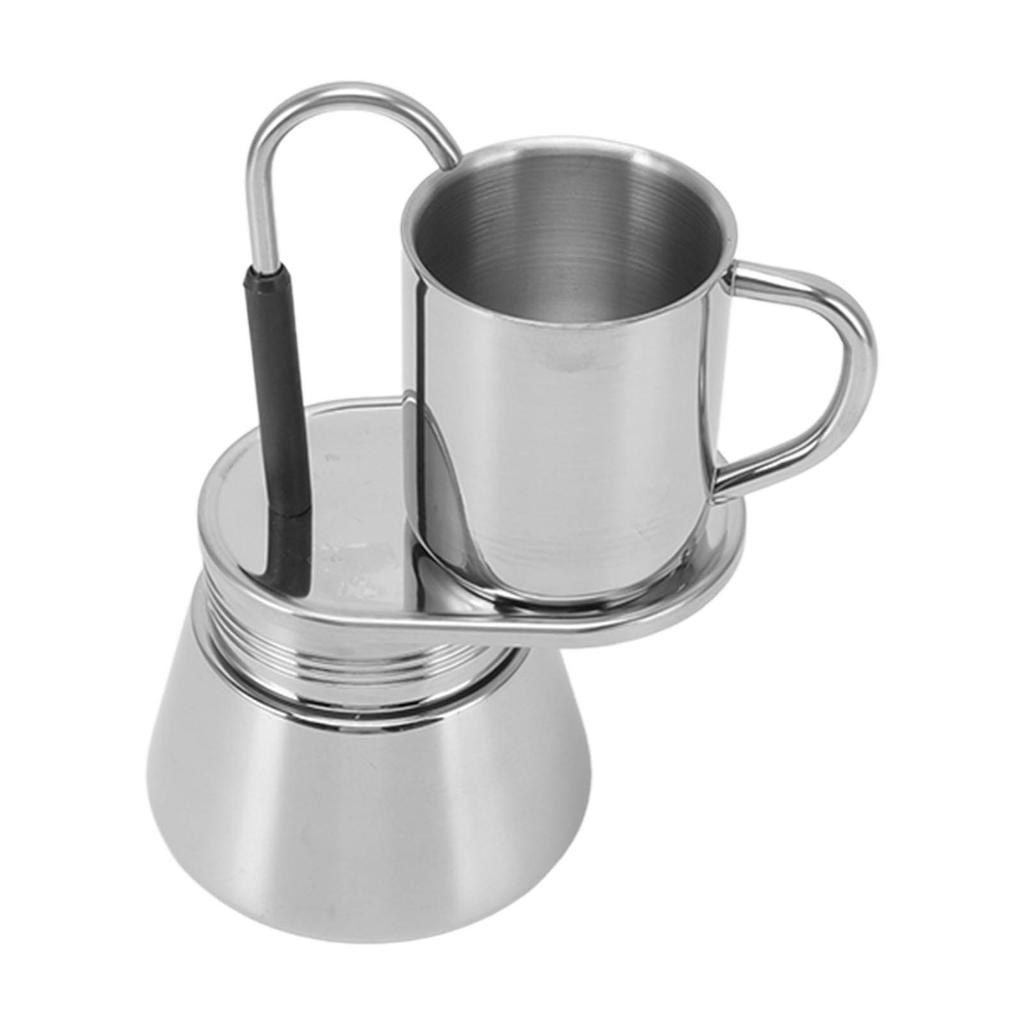 Moka Pot with Single Spout DIY Tube Coffee Pot Cup Set Outdoor Camping Coffee Maker Appliances Tools