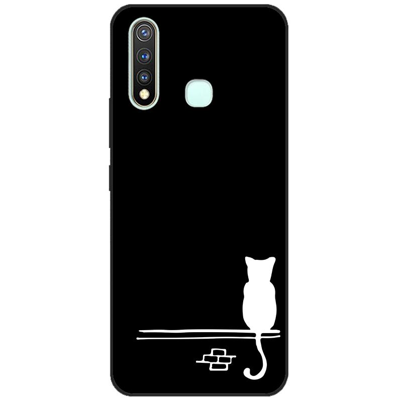 

6.53 For Vivo Y19 Case Vivo 1915 Bumper Soft TPU Silicone Cover For Vivo 1915 Case Cute Cat Cartoon Back Protective Cover Coque Vivo Y19