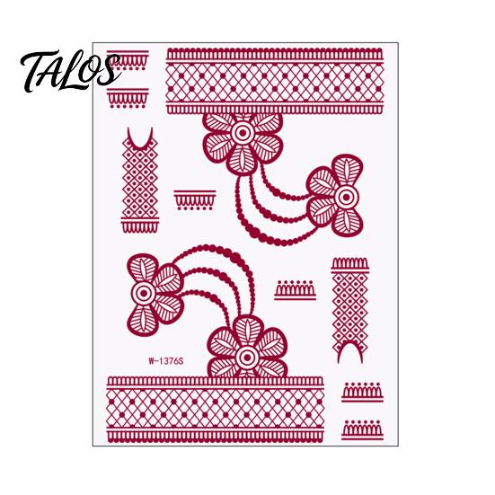 Temporary Tattoo Sticker, Flower Lace Lotus Pattern Fake Tattoos for Women Men, Waterproof DIY Face Arm Leg Body Art Decoration for Masquerade Party