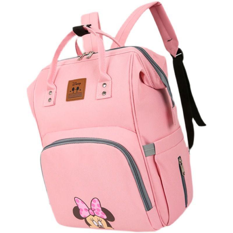 Stilvoller und robuster Oxford-Wickelrucksack für Mütter und Väter mit großem Fassungsvermögen und Mickey Mouse-Motiv