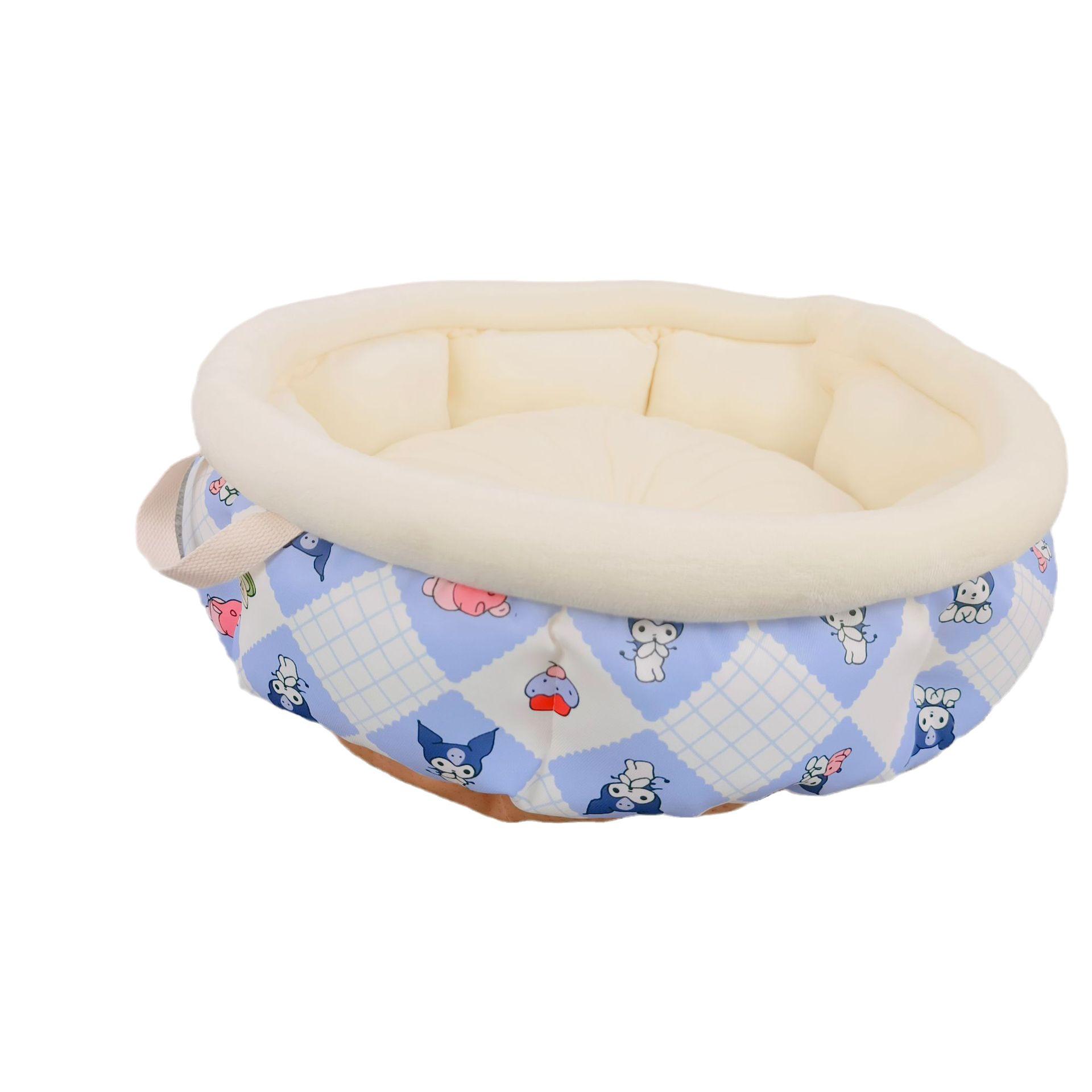 

Новый портативный печатный коврик для туалета для домашних животных, круглый наполнитель для собак, кошачий наполнитель, осень-зима, хлопковый наполнитель, зима diameter 50cm