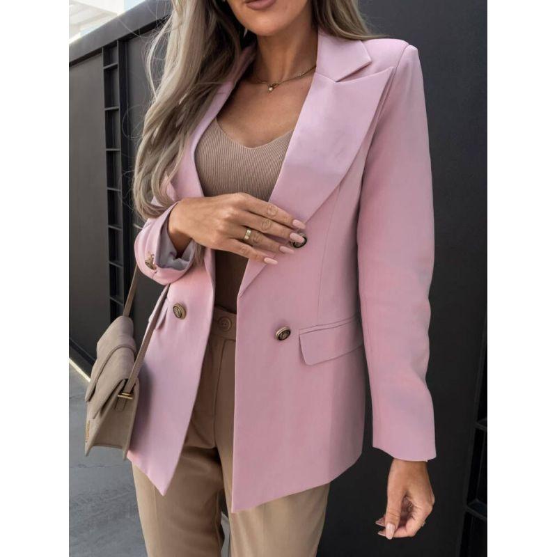 Tooxika New Autumn And Winter Casual Solid Color Double-breasted Suit Jacket