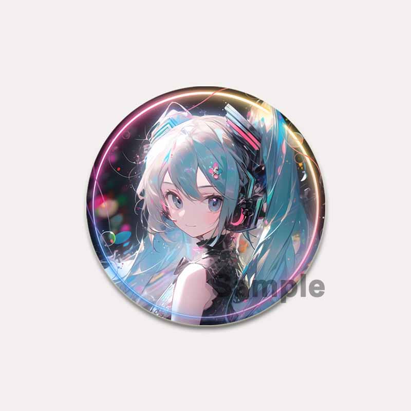 

32/44/58 мм Хацунэ Мику мультяшная фигурка броши косплей певица значок для воротника рюкзак шляпа аксессуар ручной работы аниме эмалированная булавка 32mm