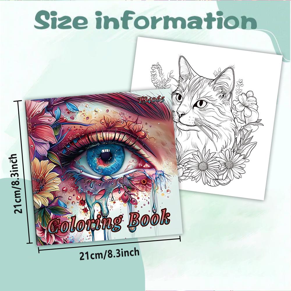 1pc,Adult coloring book,30 sheets different patterns 8.3x8.3''100gsm,is a Valentine's Day Easter holiday gift