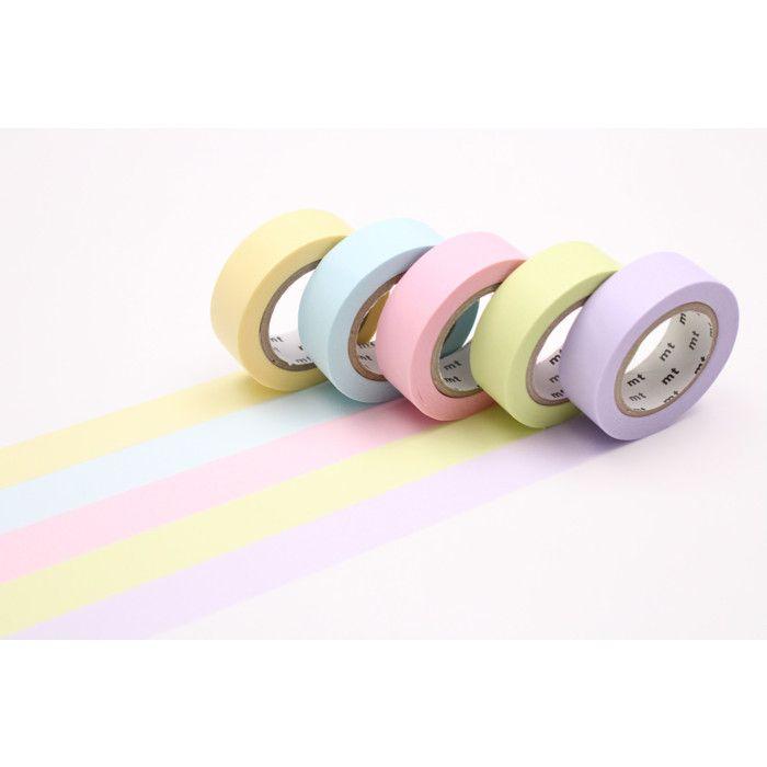 Masking Tape MT 1,5 cm Assortiment 5 pièces Pastel 2