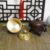 Antique Double Dragon Eight Treasure Auspicious Incense Burner Three-legged Censer Home Decoration Ornaments Religious Supplies