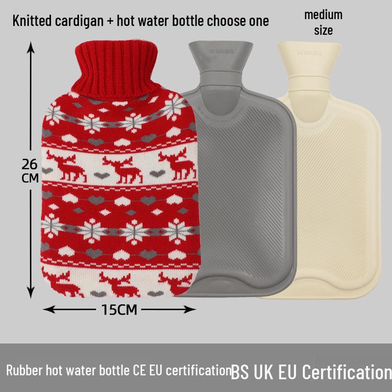 Explosion-Proof Hot Water Bottle: Rubber Design for Stomach and Feet, Long-Lasting Warmth