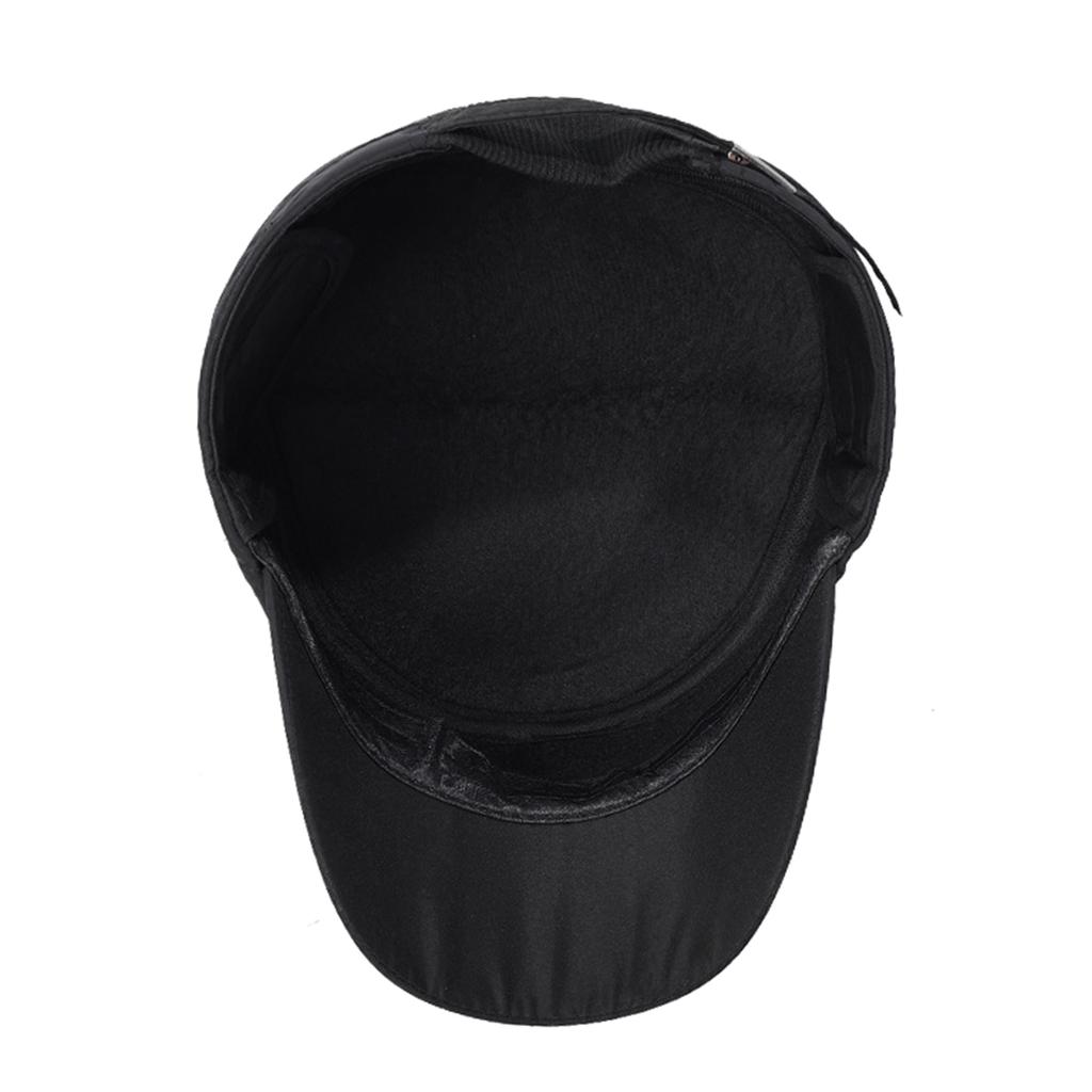 Mens Winter Warm Flat Top Cap with Ear Flaps Dad Hat