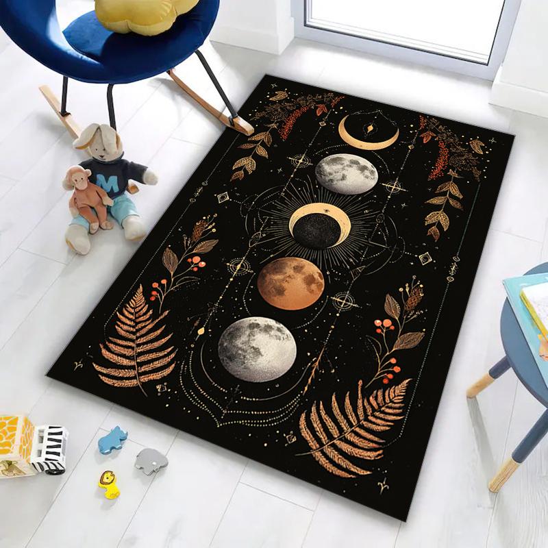 Mystical Lunar Phases Art Print Carpet Floor Mats Printing Christmas Gifts Fashion Art