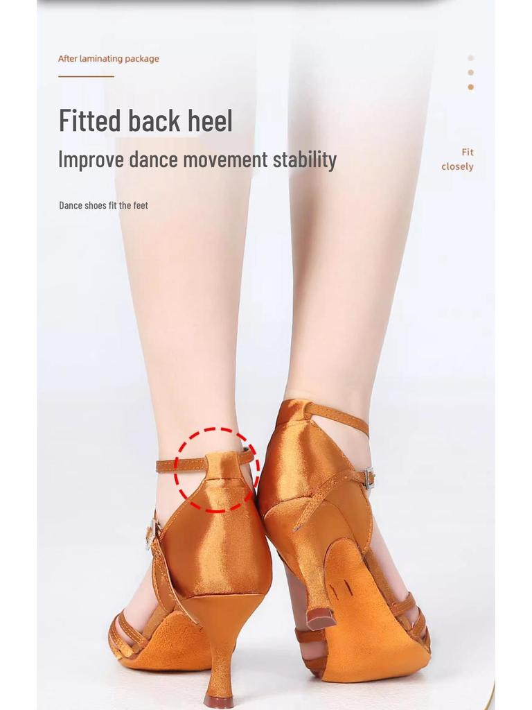 Sansha Women's Ballroom Latin Dance Shoes, Medium High Heel, Soft Sole for Square and Cha-Cha Dancing