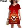 Abiti con Stampa Digitale 3D Donna Estate Manica Corta Scollo O Casual Ampio Vestito