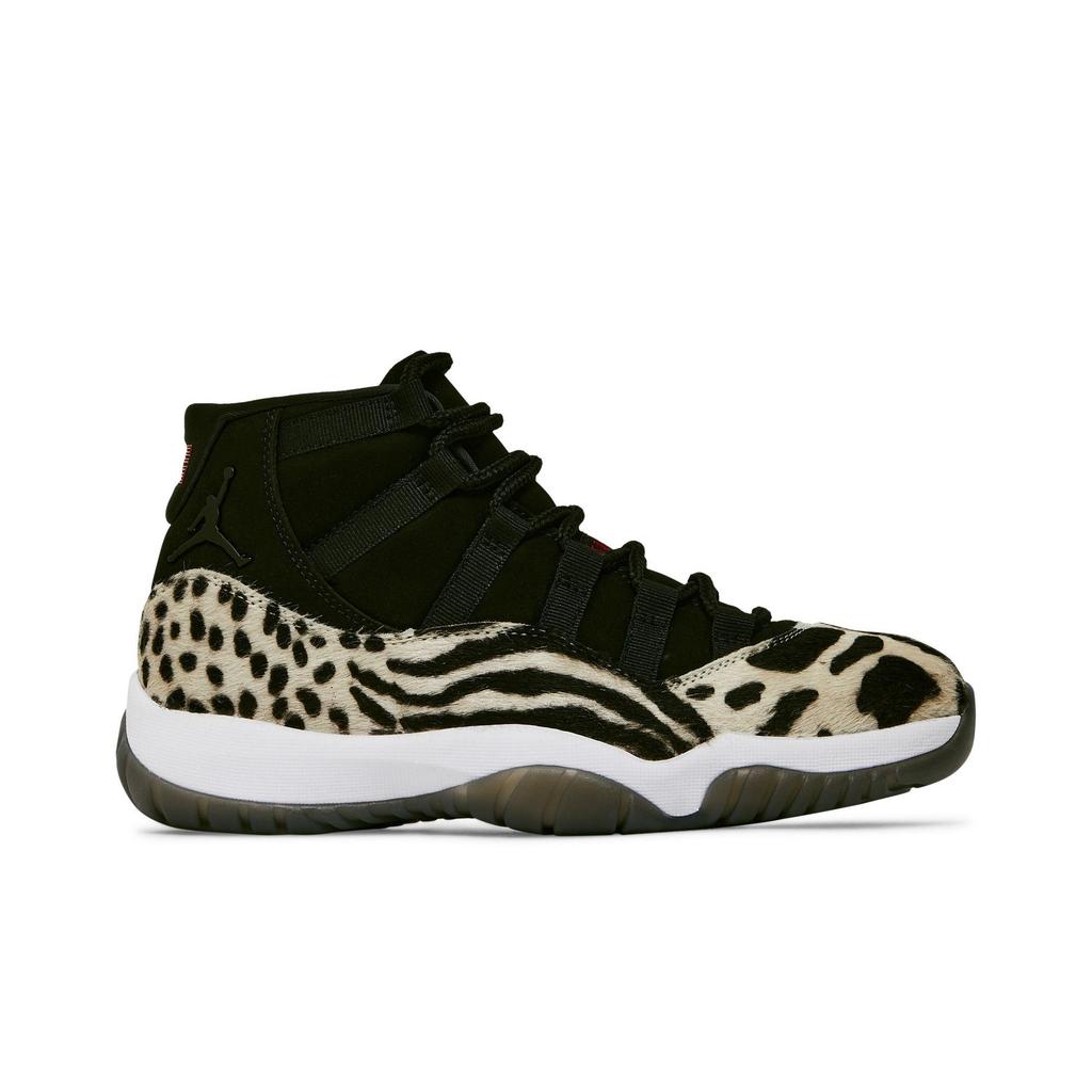 Womens Air Jordan 11 Retro 'Animal Instinct' (women's sizes) Black / Gym Red / Sail / White Vintage Basketball Shoes AR0715 010