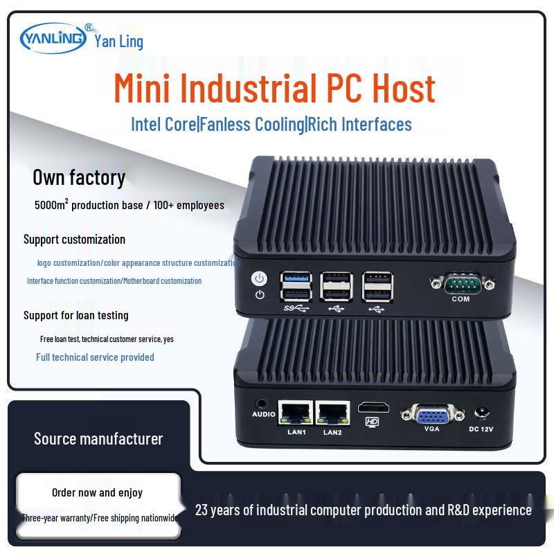Yanling N3 Mini PC Industriale Fanless J1900: Doppia Rete, Basso Consumo