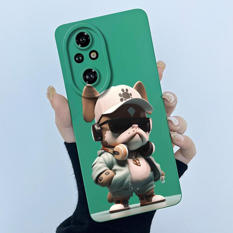 Cartoon Case For Honor 200 100 Honor200 Honor100 Pro Lite 5G Liquid Silicone Camera Lens Protector Phone Case Soft Back Cover