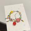 Dopamine color apple star beaded necklace new light luxury summer collarbone chain