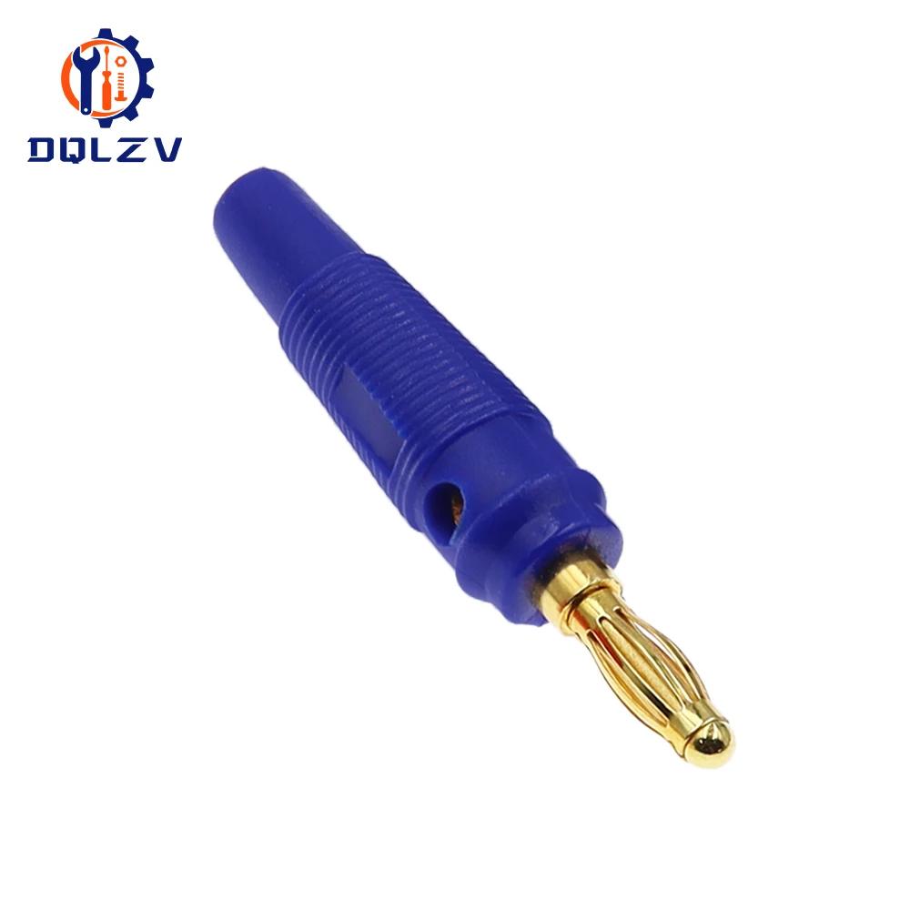 4mm Plugs Gold Plated Musical Speaker Cable Wire Pin Banana Plug Connectors Socket Red Black Blue Green Yellow
