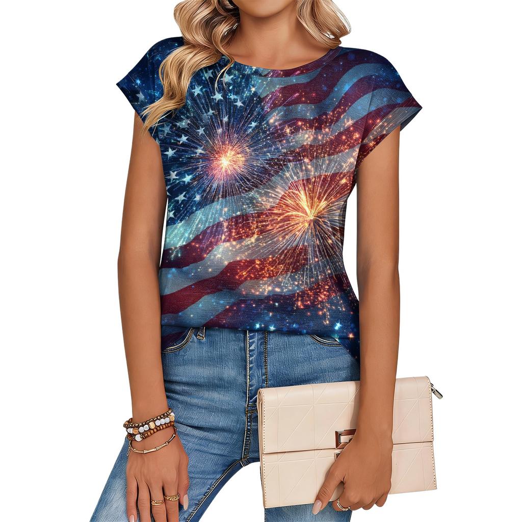 Dammode Casual Retrotryckt T-shirt med Lös Passform