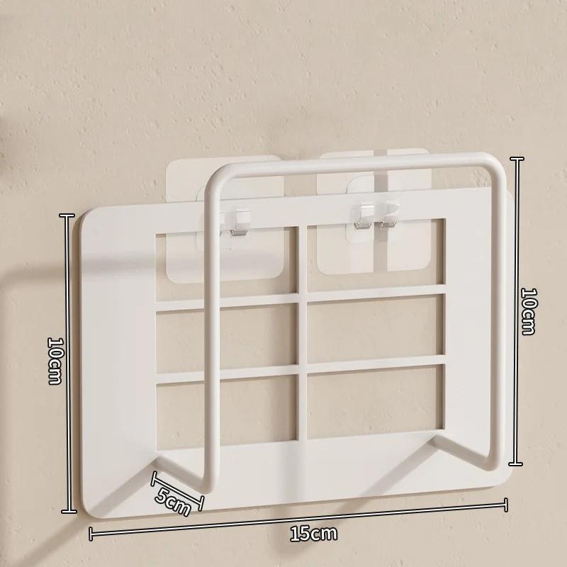Easy To Install Non Drilling Wall Mounted Router Bracket - Stylish White Cast Iron, Multi-purpose Storage Rack
