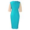 YYFS Women's Fashion Summer Spring Colour Block Print Short Sleeve O-Neck High Waist Casual Dresses