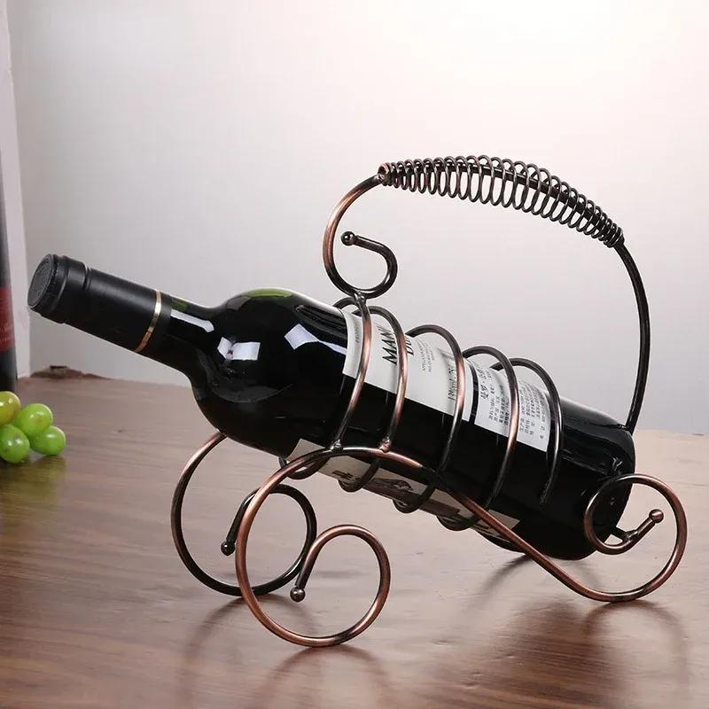 

Креативная винная полка с пружинной ручкой, портативная полка-держатель для вина, прочная стойка-органайзер для хранения вина, барные украшения A