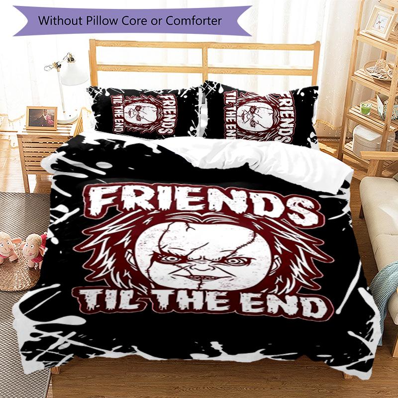 3pcs Chucky1 Pattern Bedding Set Duvet Cover Set Includes Duvet Cover &pillowcases, Perfect All Season Bedroom Decoration & Gift