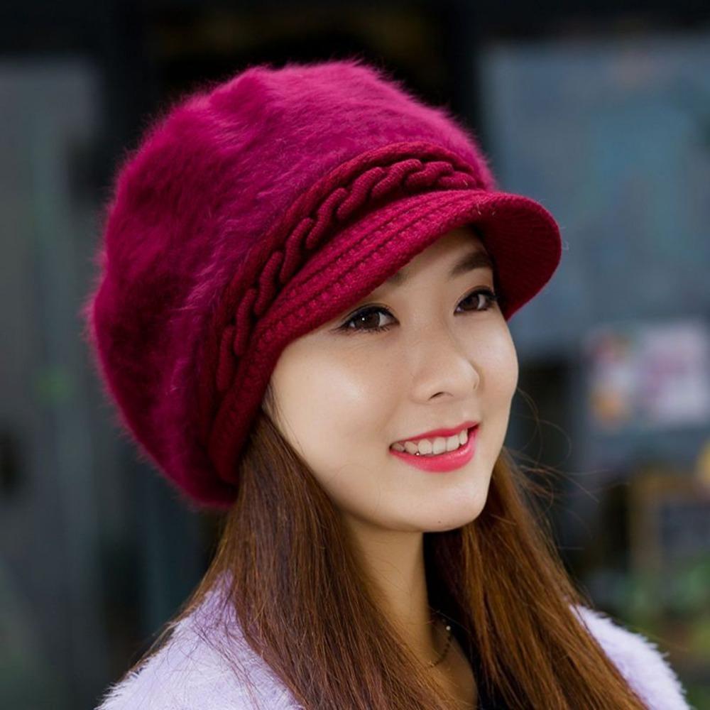 Women's Winter Fashion Mid-aged Mom Hat Autumn and Winter Beret Thickened Warm Hat