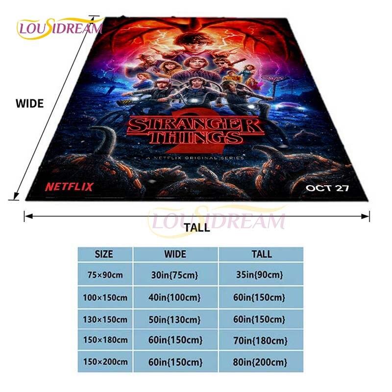 Horké hororové filmové deky Stranger Things na postele Měkká tenká deka Velikost Queen Římský dekor Zimní povlak na přikrývku Dětský dárek Piknik