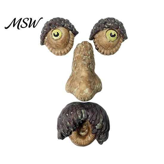 Decorative Tree Faces for Garden Glow?in?the?Dark Face Decor, Funny Old Man Bark Whimsical Forest Art Resin Ornament, Outdoor Halloween