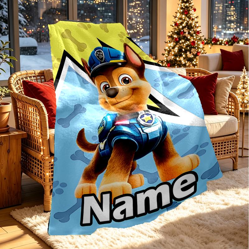 Custom Name Personalized PAW Patrol Print Blanket, Home Decor, Bedroom, Sofa, Camping, Couch, Gifts for Birthday Christmas