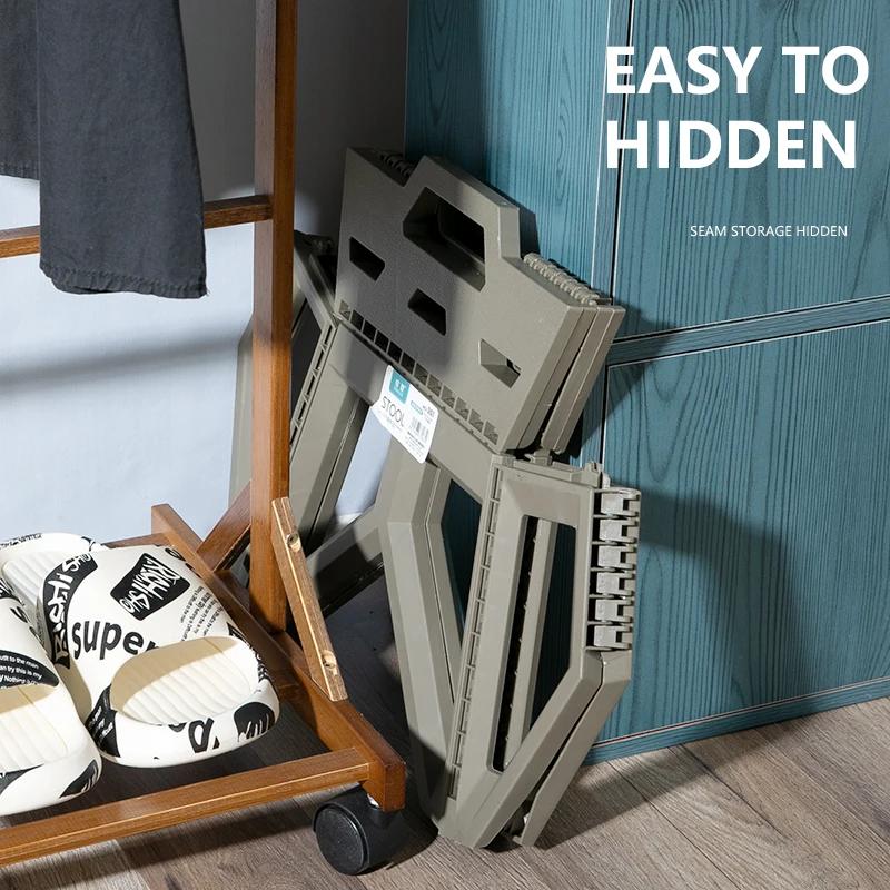 Hot Sale Modern Storage Folding Stool Strong Portable Plastic Stools Eco-friendly Home Foldable Solid Step Stool for Adults