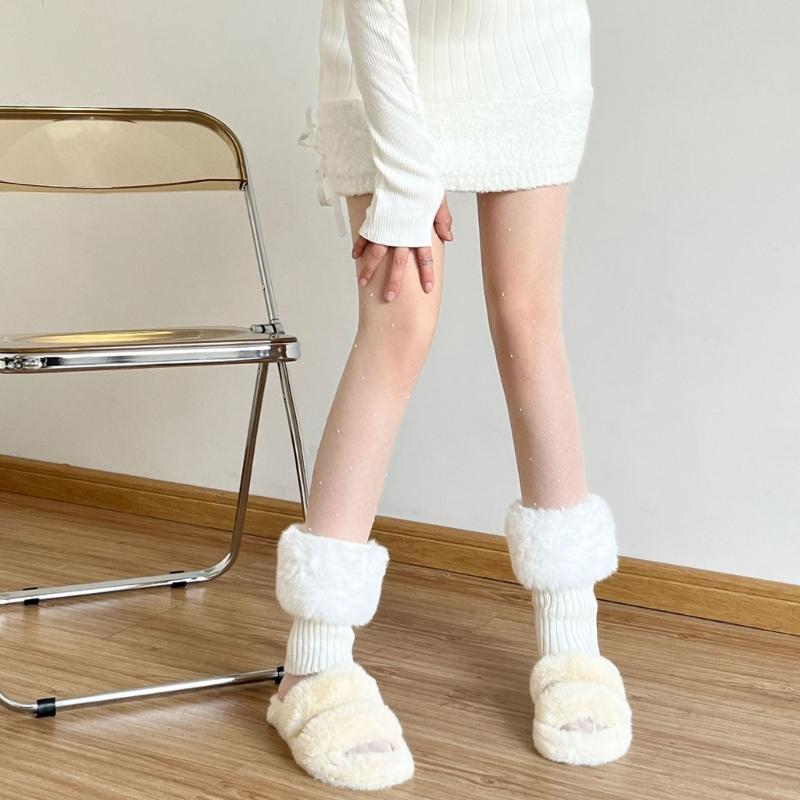 Women's Knitted Winter Warm Leg Warmers Long Socks Boot Cuffs Topper Legging Pads Knee Brace Pads Calf Warmers Sleeves
