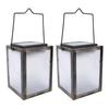 2PCS 3D Solar Lantern Rain Proof Weather Proof Flickering Outdoor Lantern for Garden Patio