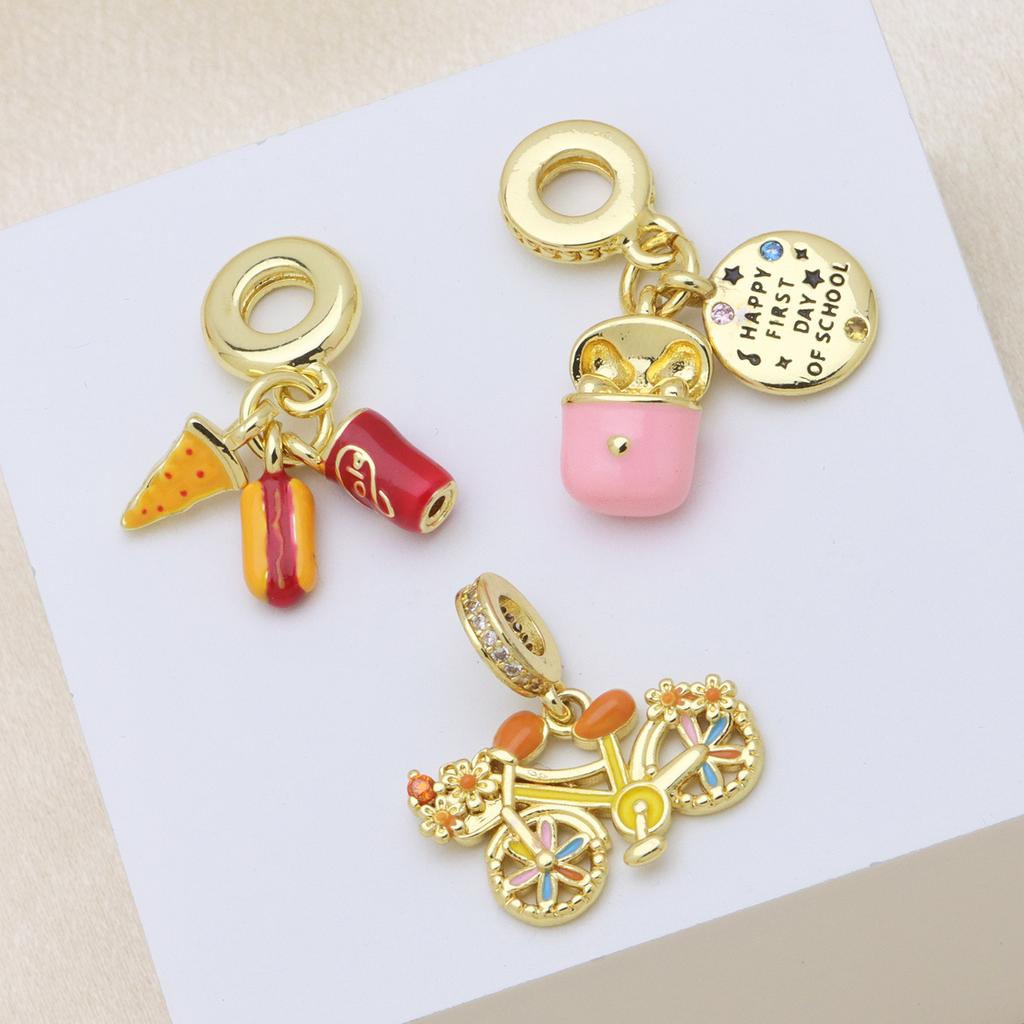 Cute Sweet Wind Boy Girl Balloon Bike Bike Cone Cat Dripping Panjiadora Bracelet Pendant