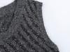 Spring 2025 Women's European V-neck Striped Lurex Knit Sleeveless Vest