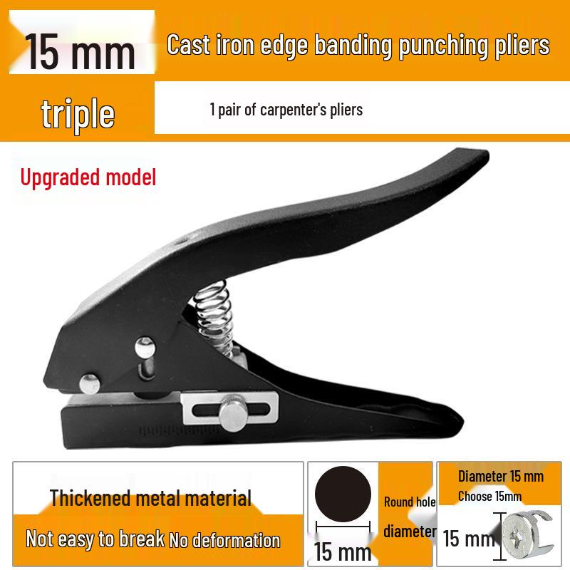 Edge Banding and Cap Puncher for Wood, Paper, and PVC - Single Round Hole, Flat, and Angled Puncher