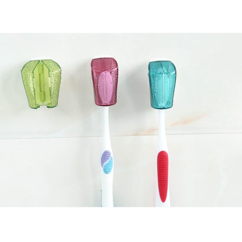 

Крышка для зубной щетки на присоскеСемейный держатель для зубных щеток на присоске3 набораОткрывающийся и закрывающийся футляр для зубной щетки 3pcs