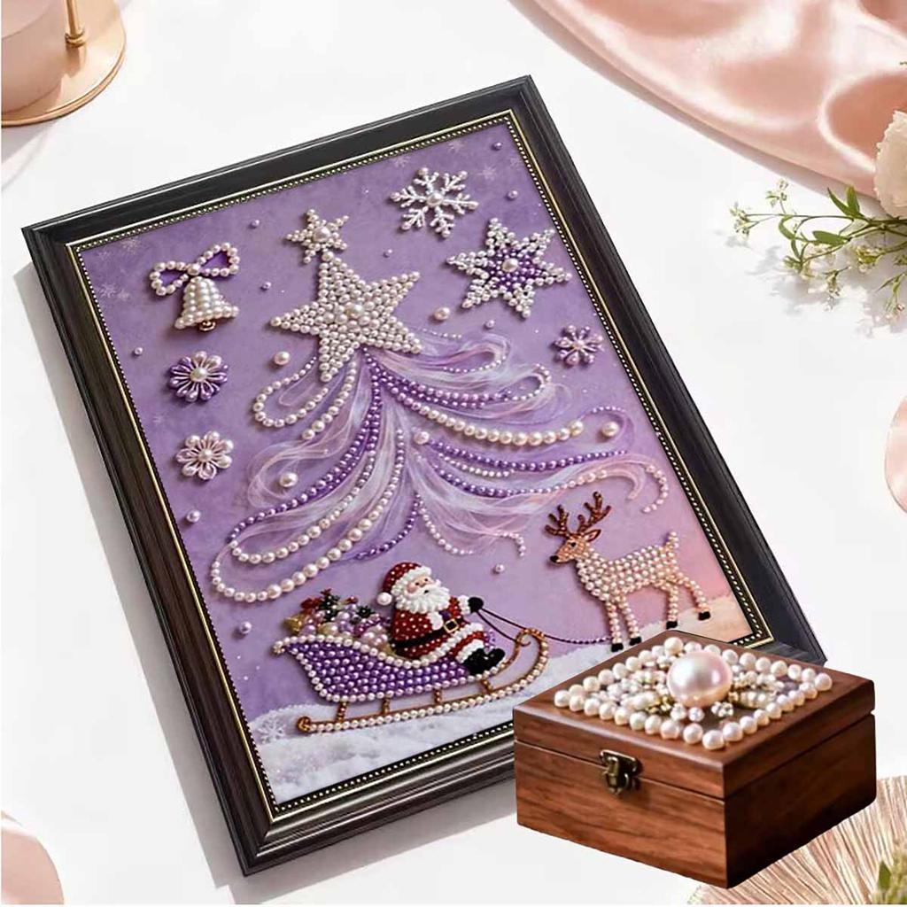 DIY Santa Claus Pearl Diamond Art Kits Without Frame 30x40cm Gem Art Diamond Painting Kits for Adults/Beginners Gift Idea Home Wall Decor