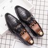Fashion 2024 Classic Crocodile Pattern Business Flat Shoes Men Designer Formal Dress Leather Shoes Men's Loafers Wedding Party Shoes
