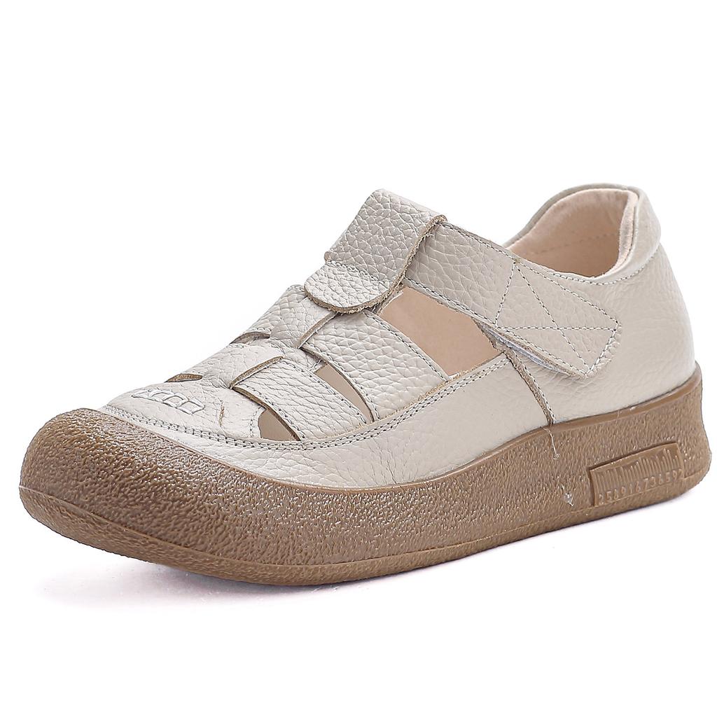Real summer new muffin thick-soled Roman sandals women's soft-soled wide-soled feet fat feet medium mother shoes