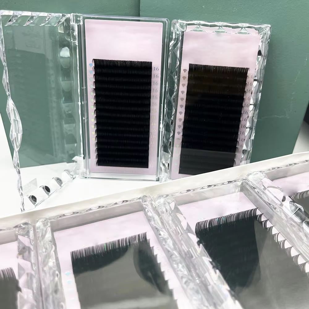 Private Label C D CC DD L M LC LD Matte Black Cashmere Lash Extensions Trays Individual Eyelash Extension Supplies