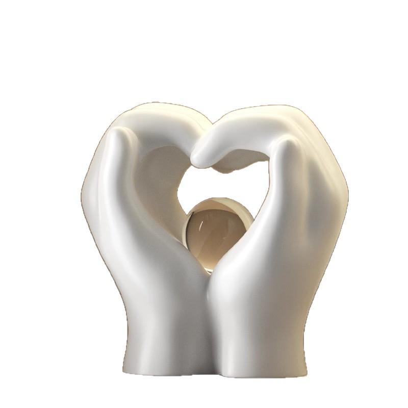 Nordic Minimalist Resin Heart Ornaments for Home Decor
