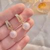 Rose Gold Pearl Temperament Diamond-Set Simple Small Exquisite Stud Earrings