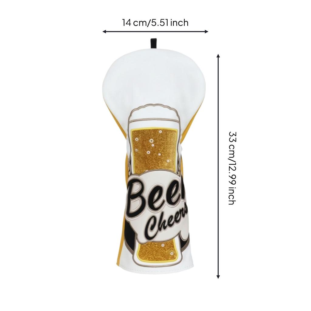 Sturdy Driver Wood Headcover with Pull Tab Scratch-Resistant Leather Head