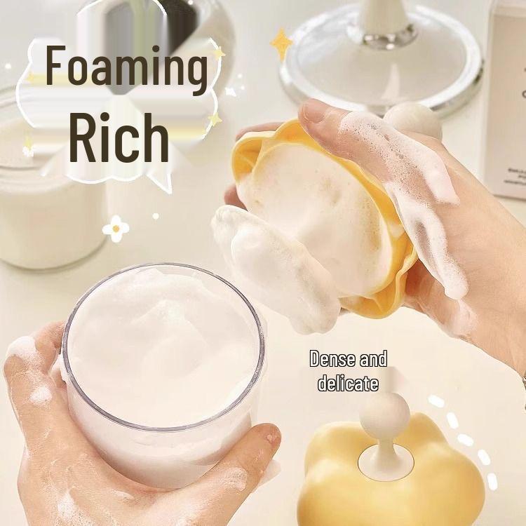 2-in-1 Silicone Shampoo Brush & Foaming Bottle: Soft, Hands-Free, Massage & Clean Set