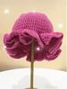 Women's Autumn & Winter Street Style Unique Handmade Crochet Ruched Brim Knitted Hat, Colorful Party Beanie Unisex for Daily Wear Halloween