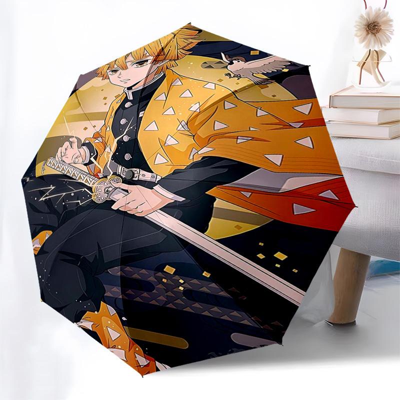 

1pc Anime Character Umbrella with Triangle Pattern - Automatic Opening/Closing, Foldable Design, Iron Frame, Outdoor Use, Festival Gift, Suitable for